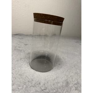 Glass Clear Storage Jar Air Tight Cork Top Cylinder 5.5 x 3 inch